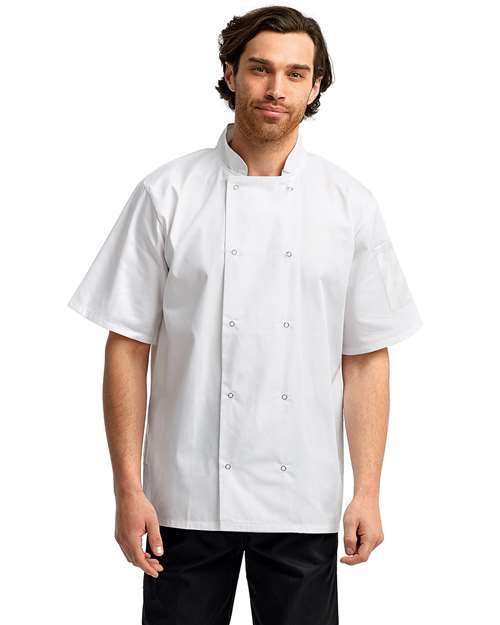 Artisan Collection by Reprime - Unisex Ten Studded Front Short Sleeve Chef Coat - RP664