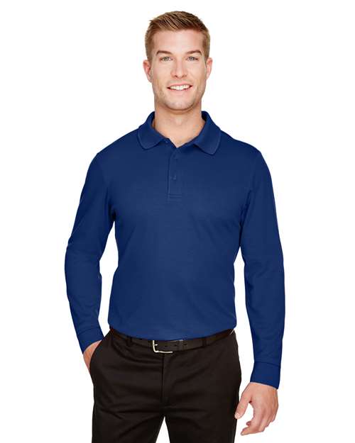 Devon & Jones - Men's CrownLux Performance® Plaited Long Sleeve Polo - DG20L
