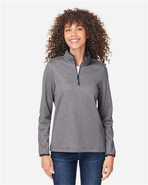 CORE365 - Women's Venture Heathered Stripe Quarter-Zip Pullover - CE73W
