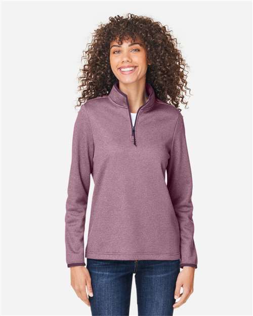 CORE365 - Women's Venture Heathered Stripe Quarter-Zip Pullover - CE73W