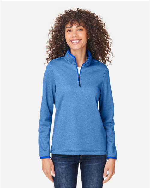 CORE365 - Women's Venture Heathered Stripe Quarter-Zip Pullover - CE73W