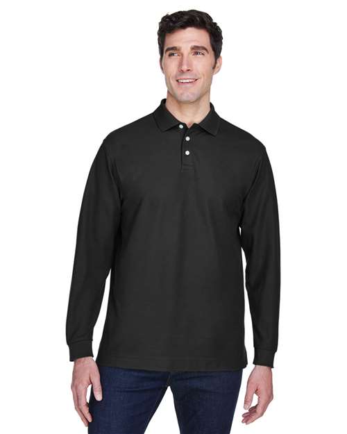 Devon & Jones - Men's Pima Piqué Long Sleeve Polo - D110