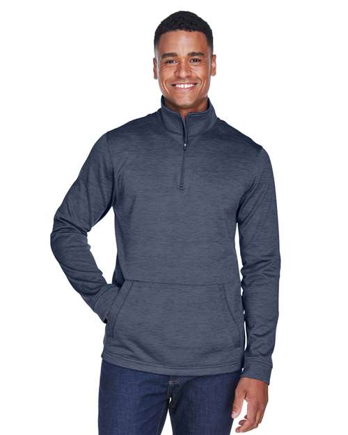 Devon & Jones - Men's Newbury Mélange Fleece Quarter-Zip Pullover - DG798