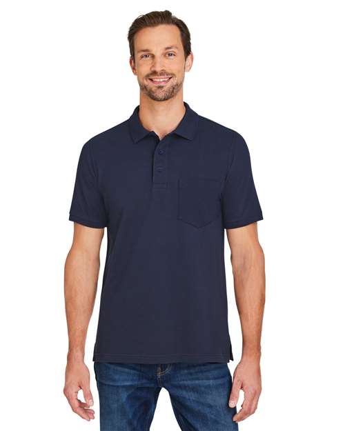 Harriton - Men's Valiant Cotton Snag Protect Pocket Polo - M205P
