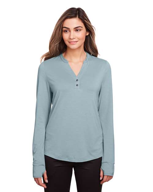 North End - Women's JAQ Stretch Performance V-Neck Snap Pullover - NE400W