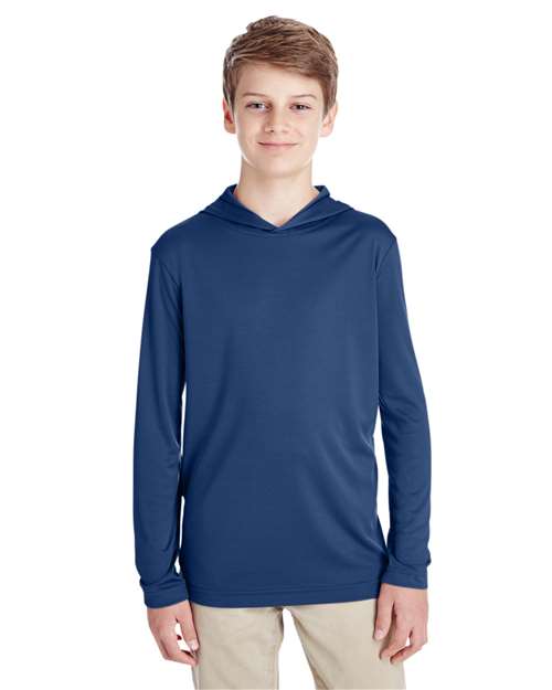Team 365 - Youth Zone Performance Hooded Long Sleeve T-Shirt - TT41Y