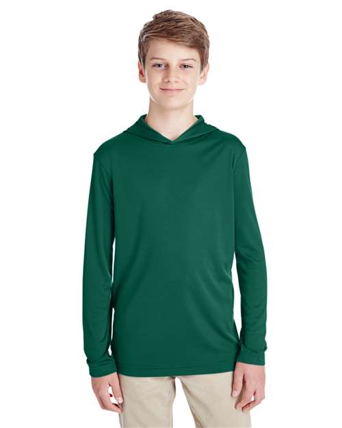 Team 365 - Youth Zone Performance Hooded Long Sleeve T-Shirt - TT41Y