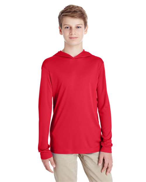 Team 365 - Youth Zone Performance Hooded Long Sleeve T-Shirt - TT41Y
