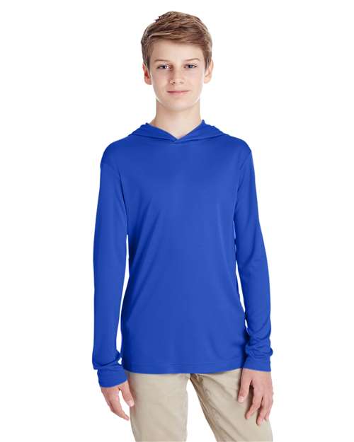 Team 365 - Youth Zone Performance Hooded Long Sleeve T-Shirt - TT41Y