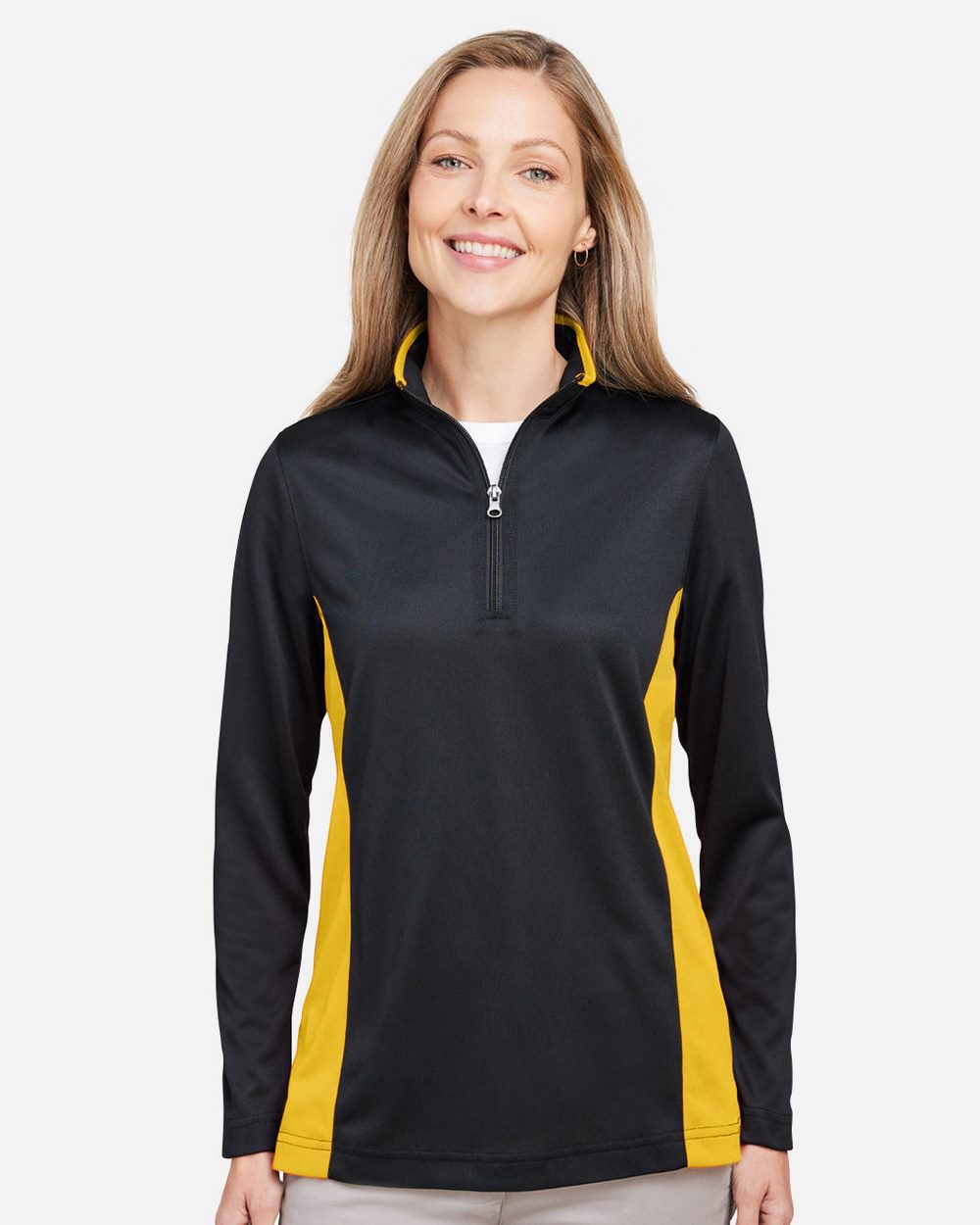 Harriton - Women's Flash Snag Protection Plus IL Colorblock Quarter-Zip Pullover - M786W