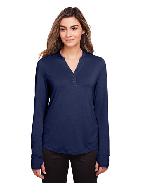 North End - Women's JAQ Stretch Performance V-Neck Snap Pullover - NE400W