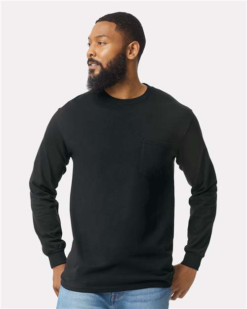 Gildan - Unisex Ultra Cotton® Long Sleeve Pocket T-Shirt - 2410