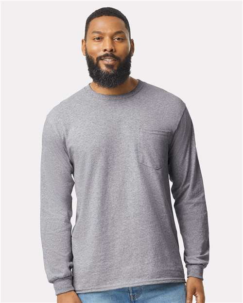 Gildan - Unisex Ultra Cotton® Long Sleeve Pocket T-Shirt - 2410