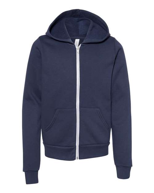 BELLA + CANVAS - Youth Sponge Fleece Full-Zip Hoodie Sweatshirt - 3739Y