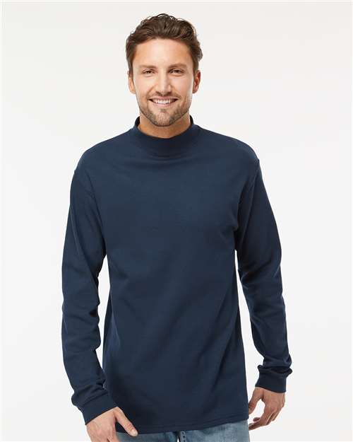 King Fashion - Jersey Interlock Mockneck Long Sleeve T-Shirt - KF4600