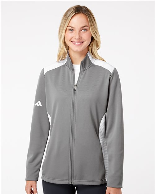 Adidas - Women's Textured Mixed Media Full-Zip Jacket - A529