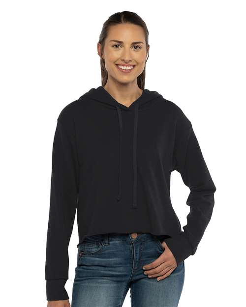 Next Level - Women's Laguna Sueded Raw Edge Crop Hoodie - 9384