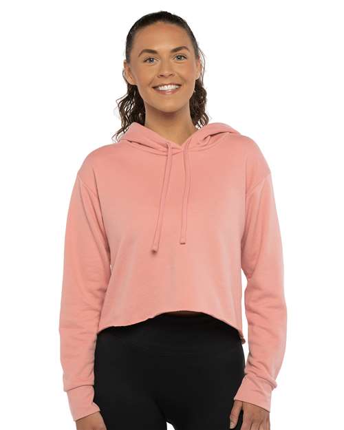 Next Level - Women's Laguna Sueded Raw Edge Crop Hoodie - 9384