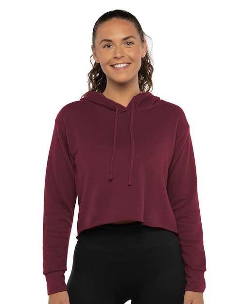 Next Level - Women's Laguna Sueded Raw Edge Crop Hoodie - 9384