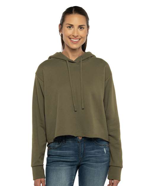 Next Level - Women's Laguna Sueded Raw Edge Crop Hoodie - 9384