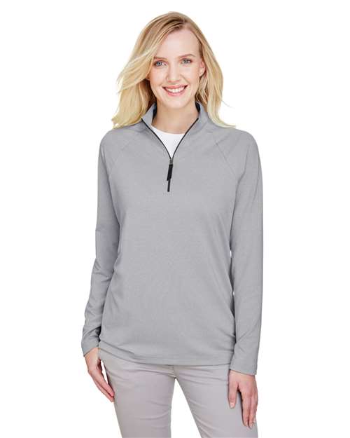 Devon & Jones - Women's CrownLux Performance® Clubhouse Micro-Stripe Quarter-Zip Pullover - DG480W