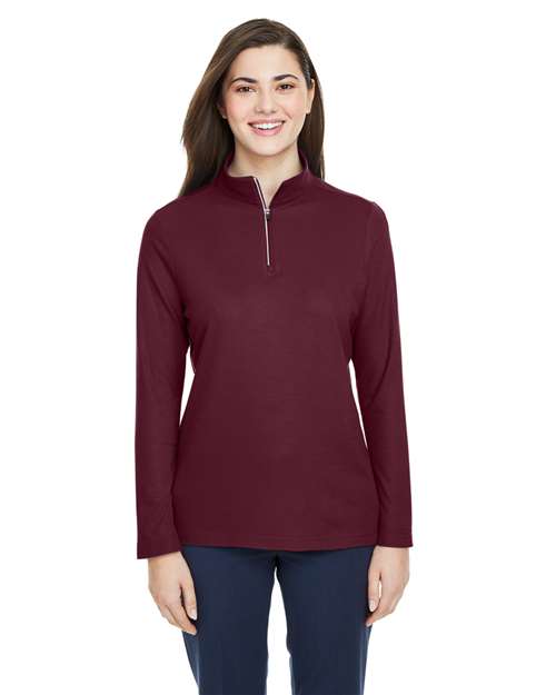 CORE365 - Women's Fusion ChromaSoft™ Pique Quarter-Zip Pullover - CE405W