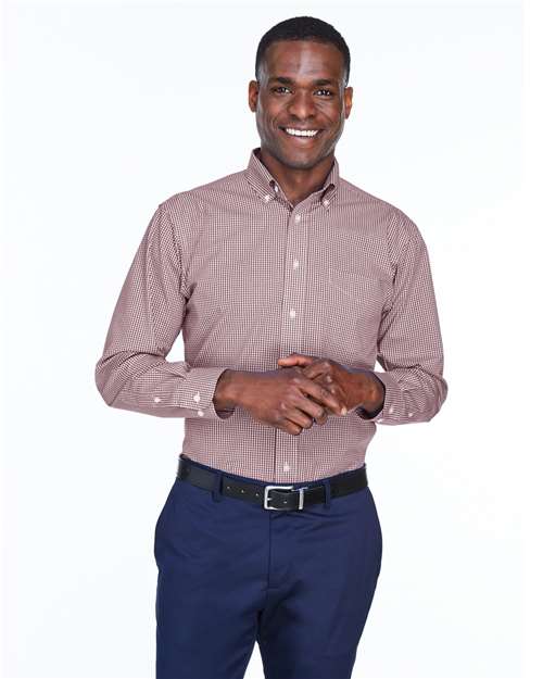 Devon & Jones - Men's Crown Collection® Gingham Check Woven Dress Shirt - D640