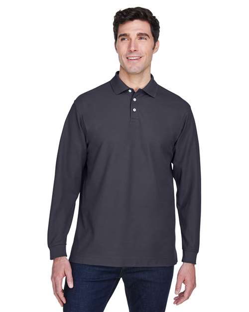 Devon & Jones - Pima Piqué Long Sleeve Polo - D110