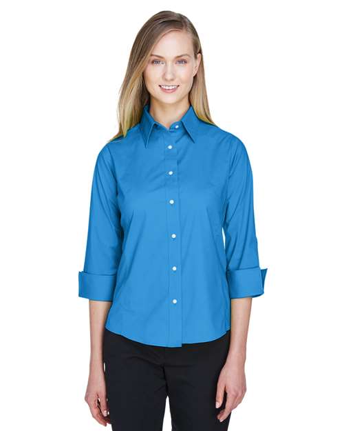 Devon & Jones - Women's Perfect Fit™ Three-Quarter Sleeve Stretch Poplin Dress Shirt - DP625W