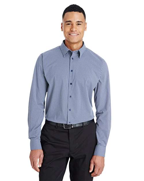 Devon & Jones - Men's CrownLux Performance® Tonal Mini Check Woven Dress Shirt - DG535
