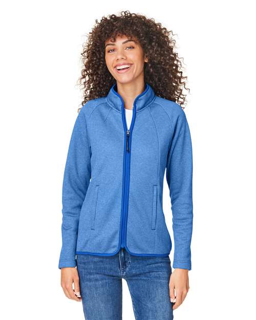 CORE365 - Women's Venture Heathered Stripe Full-Zip Jacket - CE72W
