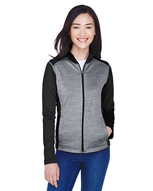 Devon & Jones - Women's Newbury Colorblock Mélange Fleece Full-Zip Jacket - DG796W