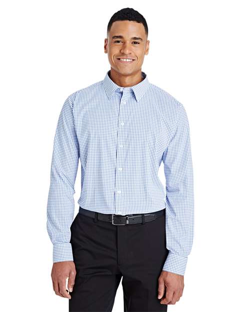Devon & Jones - Men's CrownLux Performance® Micro Windowpane Woven Dress Shirt - DG540
