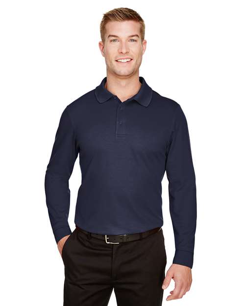 Devon & Jones - CrownLux Performance® Tall Plaited Long Sleeve Polo - DG20LT