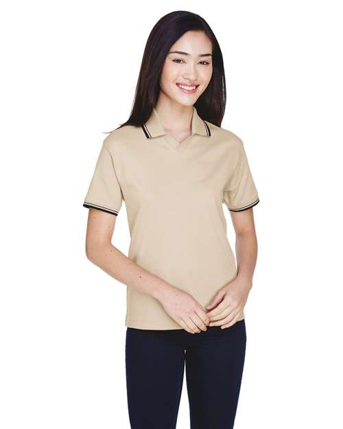 Devon & Jones - Women's Tipped Perfect Pima Interlock Polo - D140W