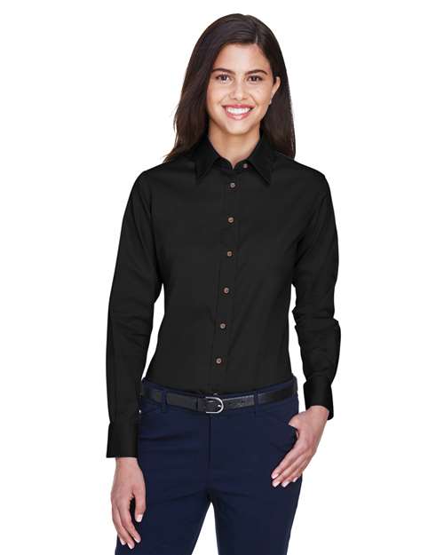 Harriton - Women's Easy Blend™ Twill Dress Shirt with Stain-Release - M500W