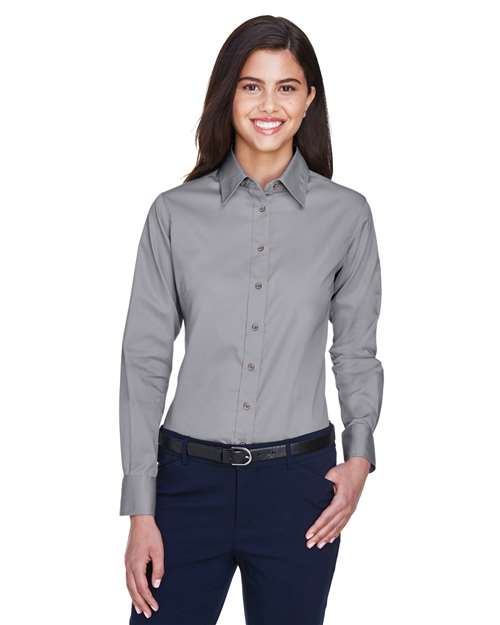 Harriton - Women's Easy Blend™ Long Sleeve Twill Dress Shirt with Stain-Release - M500W