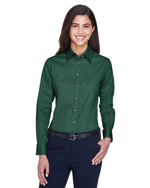 Harriton - Women's Easy Blend™ Twill Dress Shirt with Stain-Release - M500W