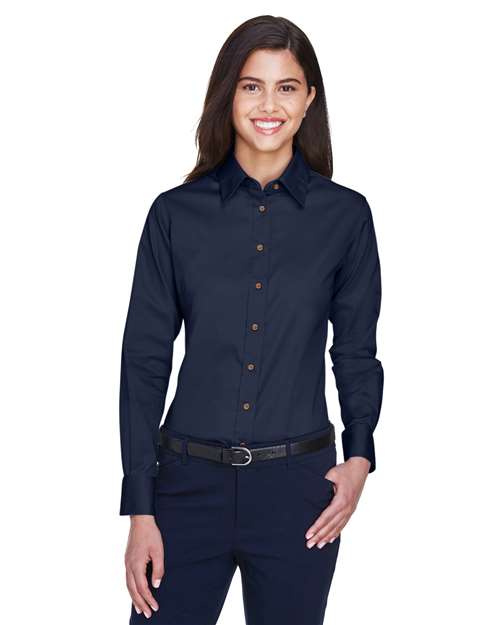 Harriton - Women's Easy Blend™ Long Sleeve Twill Dress Shirt with Stain-Release - M500W