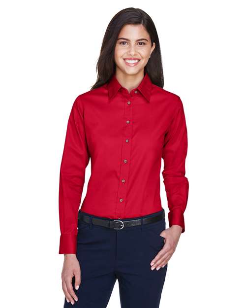 Harriton - Women's Easy Blend™ Long Sleeve Twill Dress Shirt with Stain-Release - M500W