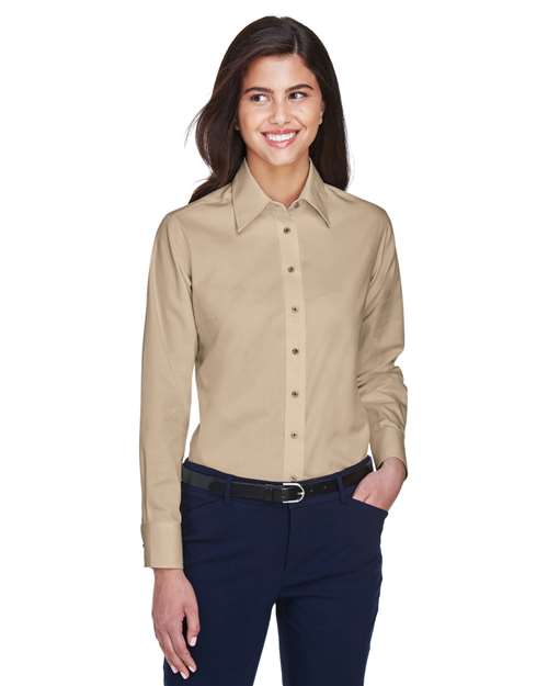 Harriton - Women's Easy Blend™ Long Sleeve Twill Dress Shirt with Stain-Release - M500W