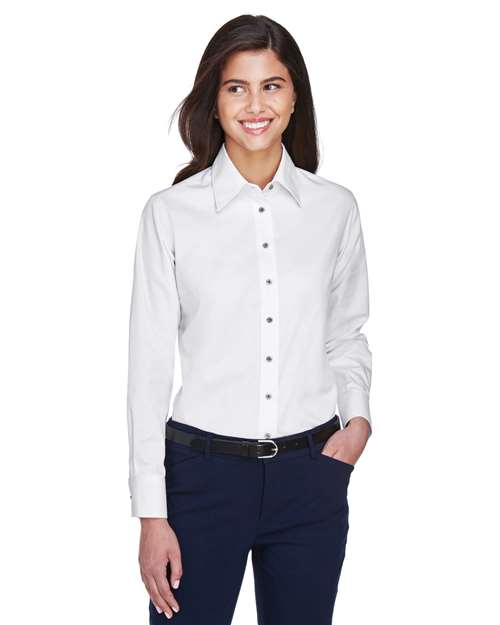 Harriton - Women's Easy Blend™ Twill Dress Shirt with Stain-Release - M500W