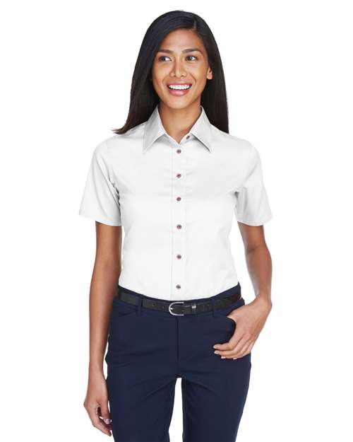 Harriton - Women's Easy Blend™ Short Sleeve Twill Dress Shirt with Stain-Release - M500SW