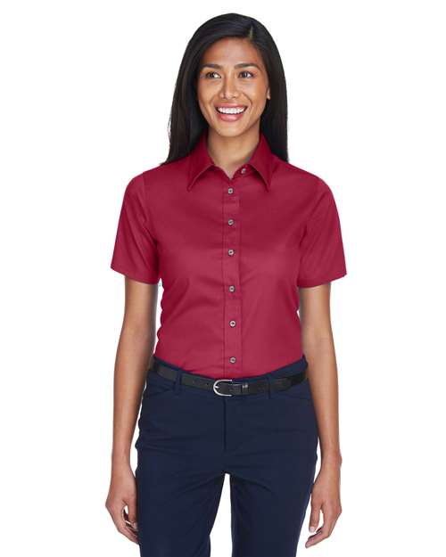 Harriton - Women's Easy Blend™ Short Sleeve Twill Dress Shirt with Stain-Release - M500SW