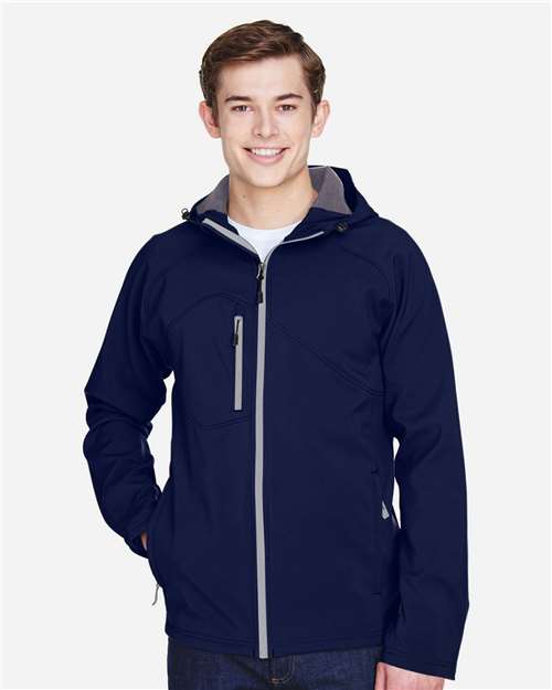 North End - Men's Prospect Two-Layer Fleece Bonded Soft Shell Hooded Jacket - 88166