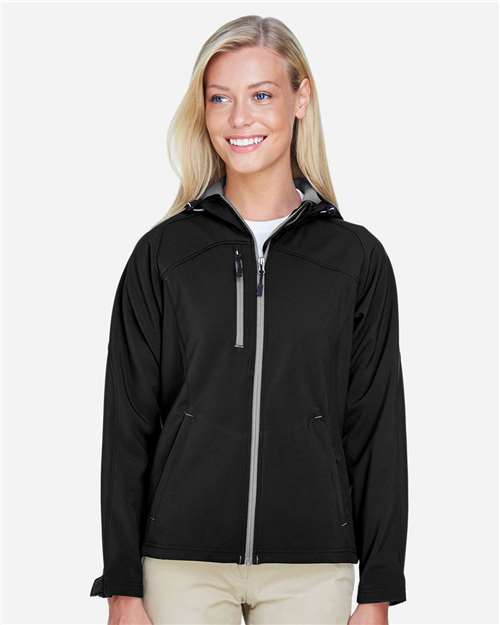North End - Women's Prospect Two-Layer Fleece Bonded Soft Shell Hooded Jacket - 78166