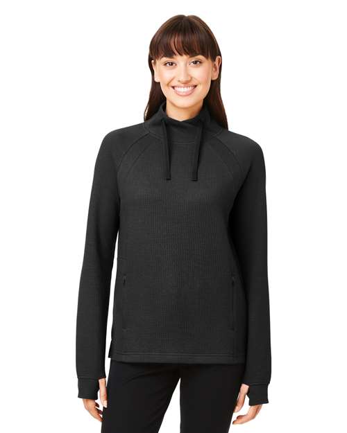 North End - Women's Rhythm Waffle Cross-Neck Pullover - NE200W