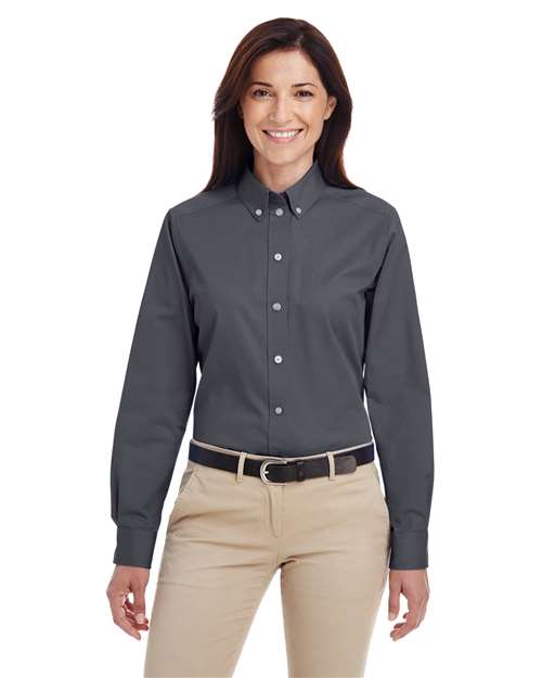 Harriton - Women's Foundation Cotton Twill Shirt with Teflon - M581W