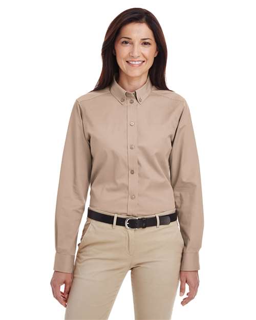 Harriton - Women's Foundation Cotton Twill Shirt with Teflon - M581W