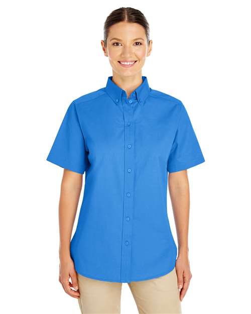 Harriton - Women's Foundation Cotton Short Sleeve Twill Dress Shirt with Teflon - M582W